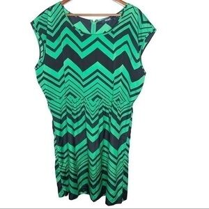 Eloquii plus size green black chevron zigzag dress